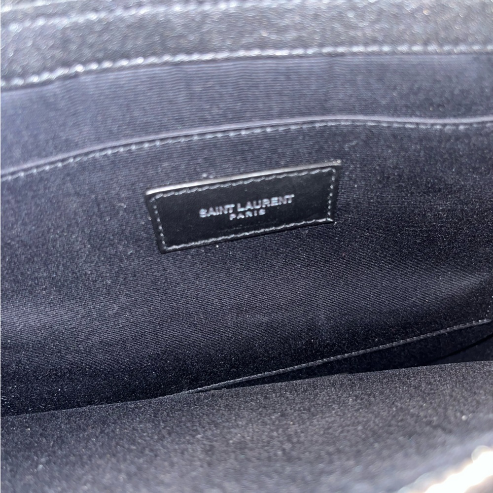 SAINT LAURENT Linen Canvas Rive Gouche Zipped Pouch - Picture 2 of 6
